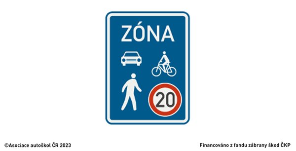 Tato dopravní značka označuje oblast: Kde platí pravidla silničního provozu pro provoz ve…