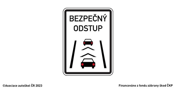 Tato dopravní značka: Ve spojení s příslušnou vodorovnou dopravní značkou „Bezpečný…
