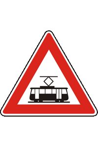 Tato dopravní značka: Upozorňuje zejména na místo, kde tramvaj křižuje směr jízdy…