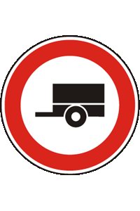 Tato dopravní značka zakazuje: Vjezd motorových vozidel s přívěsem a návěsem.
