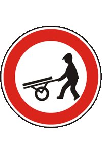 Vyobrazená dopravní značka: Zakazuje vjezd ručních vozíků o okamžité šířce větší než 600…