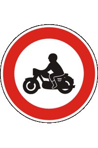 Tato dopravní značka: Zakazuje vjezd motocyklům.