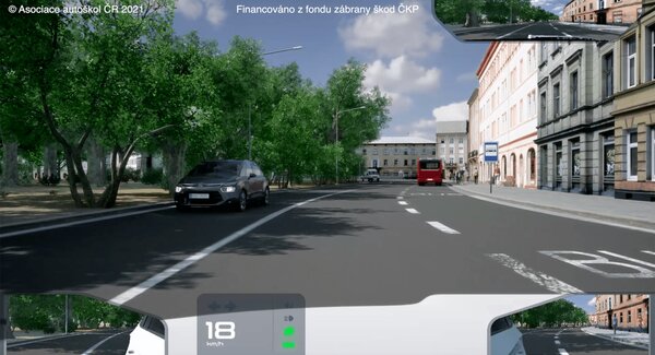 Řidič motorového vozidla z výhledu v dopravní situaci